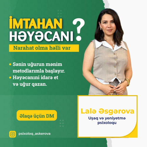 Psixoloqlar üçün poster dizaynları, Lalə Əsgərova, uşaq və yeniyetmə psixoloq elanları, sosial media postu