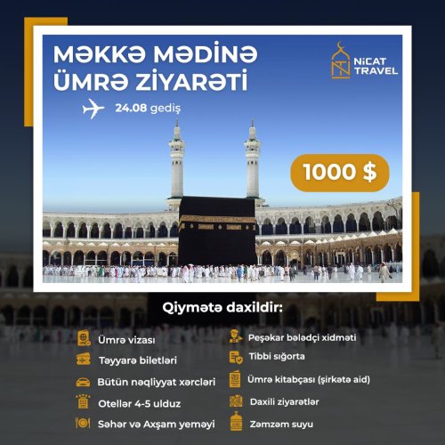 Nicat Travel MMC, Ümrə ziyarəti, turizm elanları, tur reklamları, instagram post dizaynları, post reklamları, NTUR00010