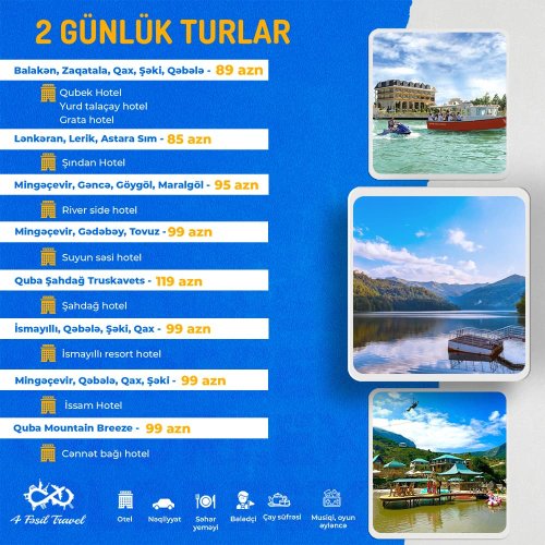 Turizm reklamları, turizm reklam dizaynlari, 4 Fəsil Travel reklamları, Xarici turlar, ölkə daxili turlar, NTUR00006