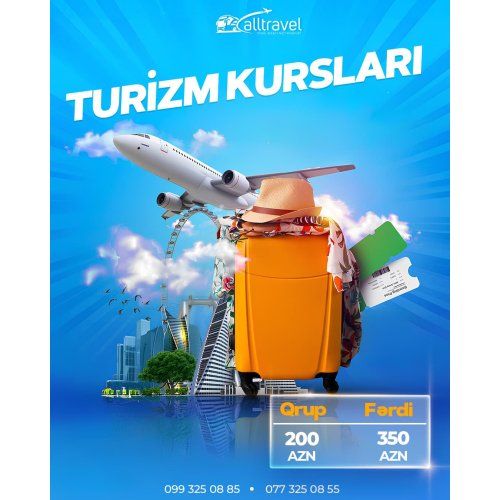 All Travel Turizm şirkəti, turizm kursları dizayn sifarişi, post dizayn, turizm agentlikləri üçün postlar