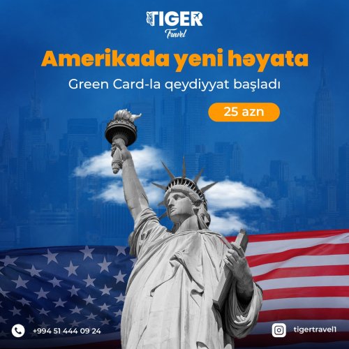 Tiger Travel Turizm postları, turizm dizaynları, reklam postları, Green kart reklamı, turizm şirkətləri elanları