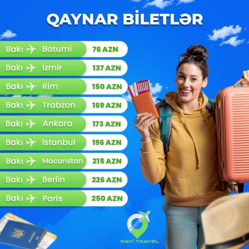 Navi Travel, Turizm agentliyi, aviabilet postu, turizm şirkəti, reklam dizaynları, instagram postları