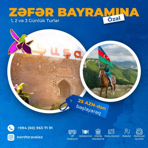 Turizm Agentlikləri üçün dizaynlar, turizm dizaynları, turizm postlari, Zəfər bayramı turları, North Travel