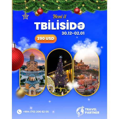 Yeni il səyahət turu, qrup tur poster dizaynı, yeni il reklam postu, travel agentliyi postu