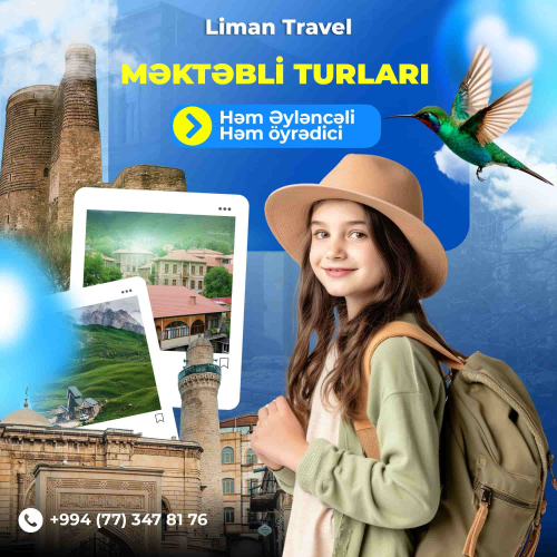 Liman Travel post dizayn sifarişi, reklam postları, turizm dizaynları, məktəbli turları, post dizayn