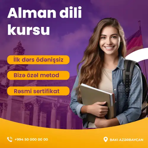 Alman dili kursu postu, dil kursu sosial media postu, dizayn sifariş etmək