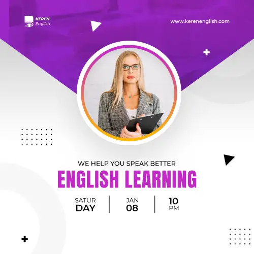 Dil kursu postu, ingilis dili səhifəsi üçün post, paylaşım postu