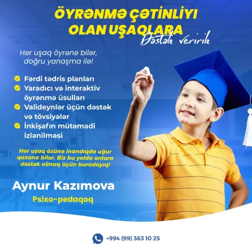 Psixoloqlar posteri, Aynur Kazımova, instagram dizaynları, reklam postları, uşaq psixoloqu
