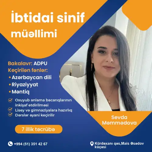 Postların hazırlanması, Müəllim və repetitorlar üçün post dizaynları, ibtidai sinif müəllimi Sevda Məmmədova