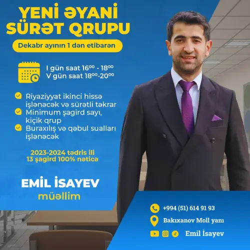 Riyaziyyat fənni hazırlıq elanları, reklam dizaynları, post dizayn sifarişi, instagram postları, Emil İsayev, harzırlıq elanları