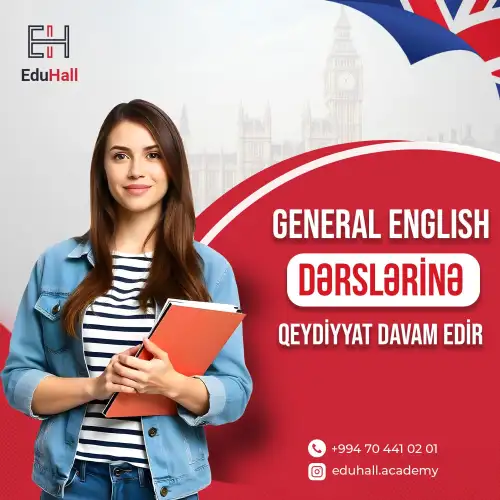 EduHall təhsil elanları, dil kursları postları, müxtəlif dizaynda kurs reklamı, posterlərin hazırlanması