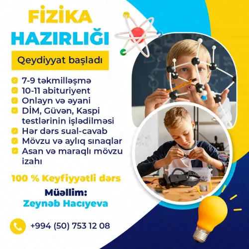 Təhsil dizaynları, Abituriyent kursları üçün dizaynlar, reklam poster dizaynları, fizika hazirligi postu