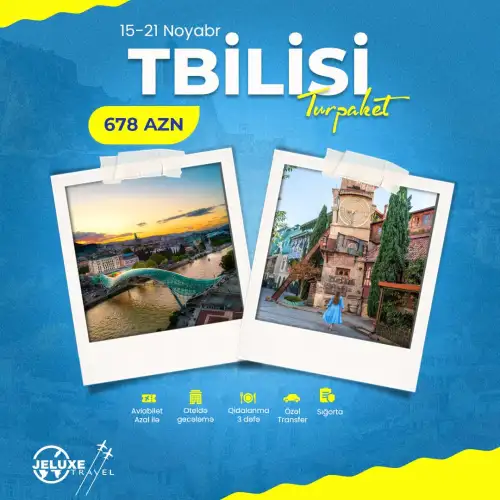 Turizm üçün dizaynlar, turizm dizaynları, Tbilisi tur paket postları, poster dizayn sifarişi, Jeluxe travel reklam postu